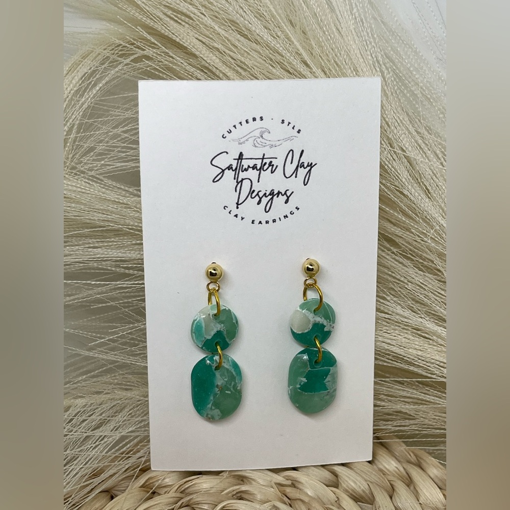 Handmade Sea Glass-Inspired Dangle Earrings | New with Tags